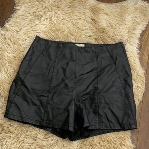 Faux leather shorts